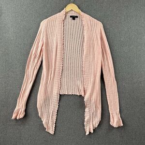 Express Pink Ribbed Open Knit Cardigan Lightweight Open Front Size S